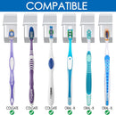 Self-Adhesive Wall-Mounted Toothbrush Holder with 6 Compartments