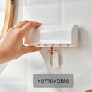 Self-Adhesive Wall-Mounted Toothbrush Holder with 6 Compartments