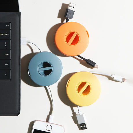 USB Cable Organizer Holder Set of 4 Retractable Compact Versatile