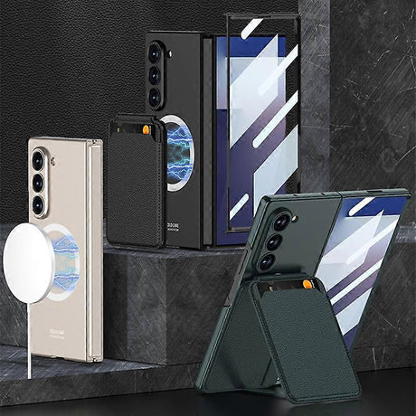 Magnetic Card Slot Case For Samsung Galaxy Z Fold7 5G Compatible with Samsung Grey