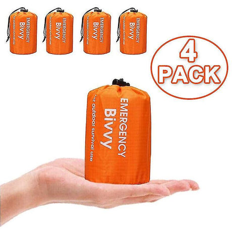 Emergency Thermal Sleeping Bag Waterproof Camping Survival Bivy Sack 4 Pack Outdoor