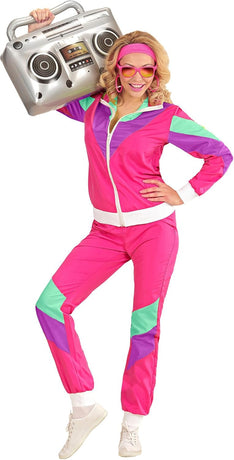 Widmann 80s Costume Jogging Pants Pink XL Multicolored Jogging Suit