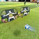 Foldable nylon soccer goal, suitable for both children and adults, ideal for playgrounds, gardens, and indoor/outdoor use.  Available in red.