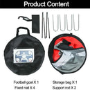 Foldable nylon soccer goal, suitable for both children and adults, ideal for playgrounds, gardens, and indoor/outdoor use.  Available in red.