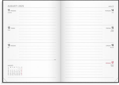 Senator A5 Vega Black Calendar 2025
