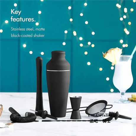 Cocktail Shaker Set Matte Black Stainless Steel