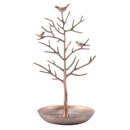Vintage Jewelry Tree with 3 Birds Bronze Stand Holder