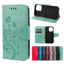 iPhone 13 Case with Butterfly Floral Design - Green