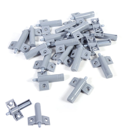 Grey and White Kitchen Door Stops, 20-Pack Soft Quiet Closing Damper Buffers Compatible with Cabinets