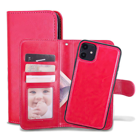 iPhone 12 Leather Case Pink Protection