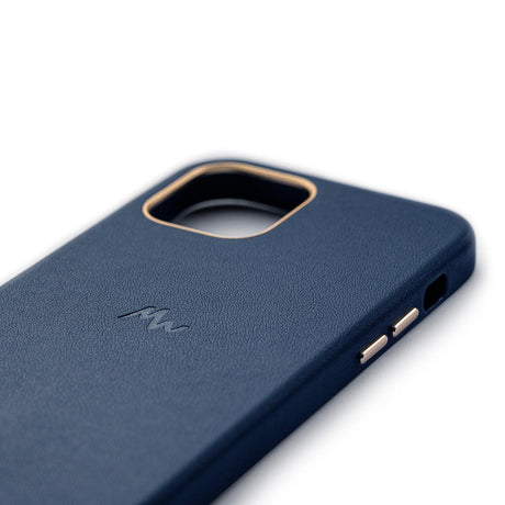 iPhone 12 MagSafe Leather Case Compatible with iPhone 12 Pro Marie Wolt Blue Phone Cover