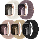 Woven Solo Loop Band Compatible with Apple Watch 38mm, 40mm, 41mm, 5-Pack Adjustable Nylon Elastic Sport Band for Men and Women