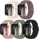Apple Watch Woven Solo Loop Compatible Band Adjustable Nylon Elastic Sport Band for Women Men 5-Pack Compatible with 38mm 40mm 41mm 42mm 44mm 45mm 49mm