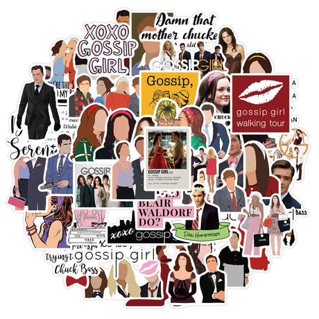 Gossip Girl TV Quotes Stickers 50pcs Blair Serena Chuck Dan Scrapbook Graffiti