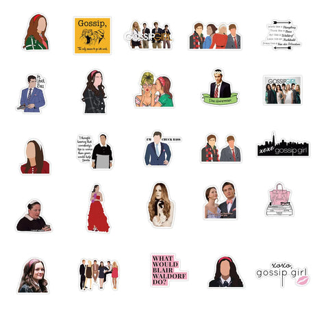 Gossip Girl TV Quotes Stickers 50pcs Blair Serena Chuck Dan Scrapbook Graffiti