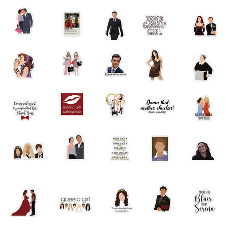 Gossip Girl TV Quotes Stickers 50pcs Blair Serena Chuck Dan Scrapbook Graffiti