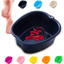 Foot Bath Basin Large Thickened Solid Plastic Foot Soaking Tub Therapy Detox Relaxation Black