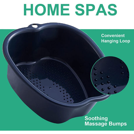 Foot Bath Basin Large Thickened Solid Plastic Foot Soaking Tub Therapy Detox Relaxation Black