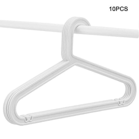 Lightweight Standard PP Shirt Hangers 10-Pack White For Everyday Use