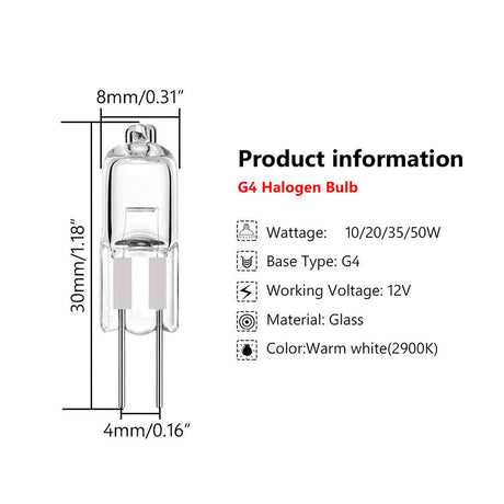 35W G4 Halogen Bulbs 12V 10 pcs Capsule Lamps Lights