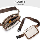 Women's Black PU Leather Belt Bag Crossbody Waist Shoulder Travel Bag