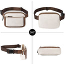 Women's Black PU Leather Belt Bag Crossbody Waist Shoulder Travel Bag