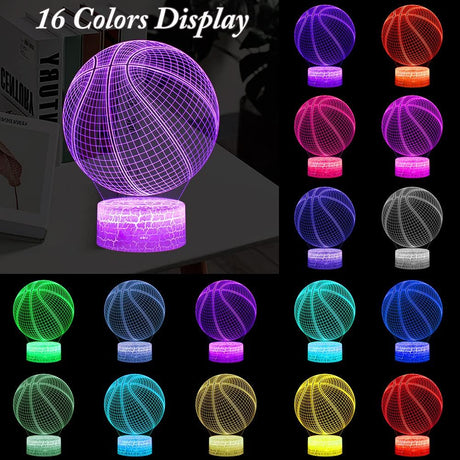 3D LED Basketball Night Light with Remote Control