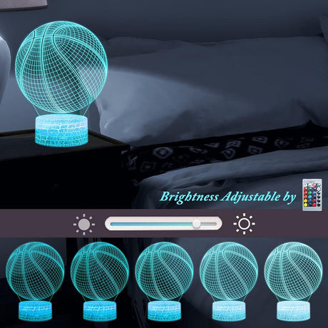 3D LED Basketball Night Light with Remote Control