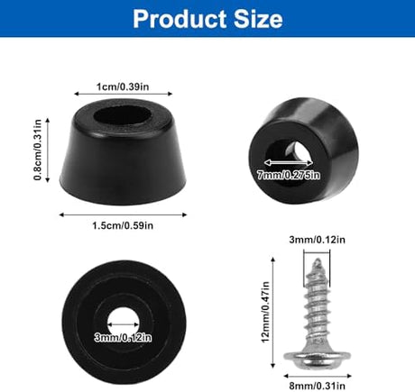 Rubber Feet for Cutting Boards Compatible with Multiple Brands 50 Pieces with Stainless Steel Screws Anti-Slip Buffer