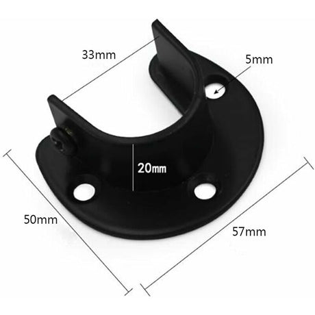 Wall Mounted Clothes Rod Holder for 1.26 Inch Diameter, Shower Curtain Rod Bracket, 2-Pack