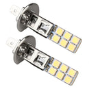 2 pcs H1 LED Headlight Bulbs Kit 6000K Super White 55W Fog Light with 12 SMD 5050 Chips