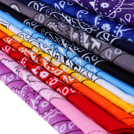 12 Pack Bandana Scarf 54x54cm Unisex Handkerchief 12 Colors