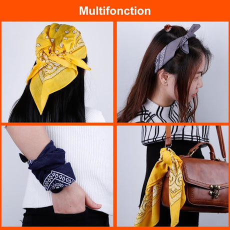 12 Pack Bandana Scarf 54x54cm Unisex Handkerchief 12 Colors