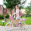 Pink Purple Children's Bicycle Basket with Adjustable Front Straps