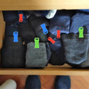 Sock Clips 60 Pack for Washing Machine and Dryer, Laundry Clips with Hooks, Sock Holder Set