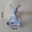 Meditating Cat Figurines Set of 4 Handmade Decorative Collectible Toys