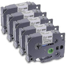 Brother TZE-231 Compatible 5-Pack Laminated P-Touch Label Printer Tape for PT-D Model