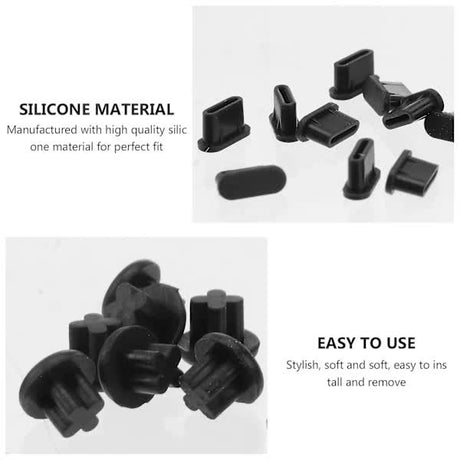 USB C Dust Cover 10 Pairs Small Phone Port Earphone Jack Compatible with Various Smartphones