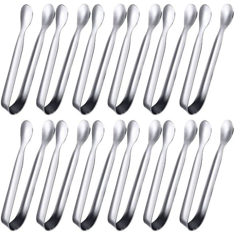 Small Stainless Steel Serving Tongs 12 Pack - Mini Sugar Tongs, Ice Tongs Compatible with Various Brands