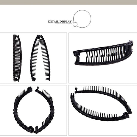4pcs Banana Clips for Thick Hair, Vintage Fishbone Hair Clips Hair Accessories Compatible with Curly Hair