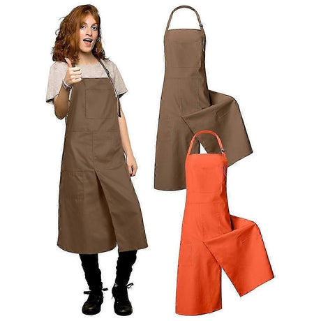 Ceramic Aprons with Split Legs for DIY, 2PCS Long Aprons for Women and Men