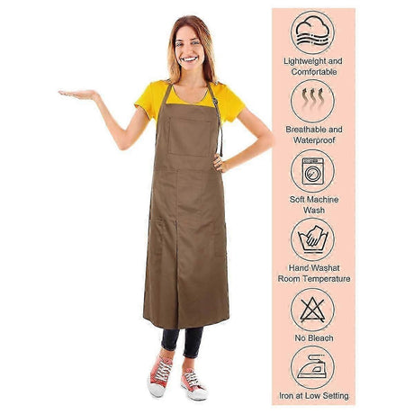 Ceramic Aprons with Split Legs for DIY, 2PCS Long Aprons for Women and Men