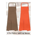 Ceramic Aprons with Split Legs for DIY, 2PCS Long Aprons for Women and Men