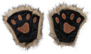 Therian Paws Half Finger Cute Embroidered Fur Paw Gloves 1 Pair Black Compatible with Kids Adults Cosplay Stage