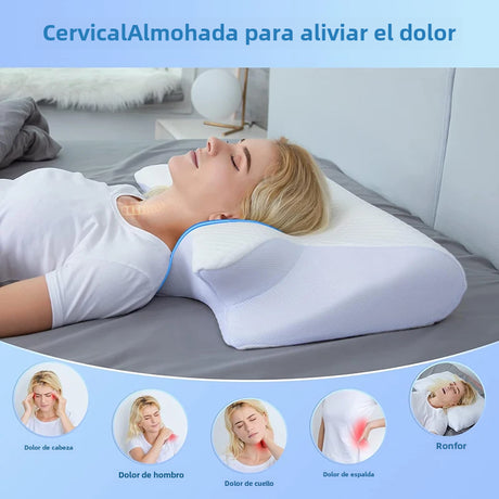 Neck Pillow for Pain Relief, Ergonomic Contour 2-in-1 Orthopedic Pillow, Light Gray, 1 Unit