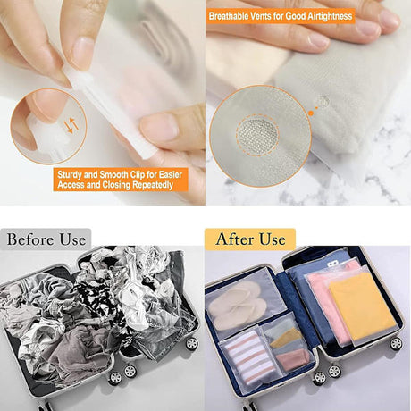Zipper Bags for Clothes 35pcs Frosted Resealable Waterproof Travel Storage Bags