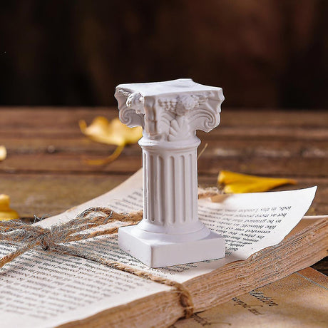 White Roman Greek Pillar Statue Modern Style Mini Resin Decoration for Indoor and Outdoor (1pc)