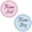 40 Pcs Gender Reveal Stickers Team Boy Girl Round Labels Blue Pink