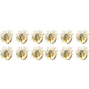 Sunflower and Daisy Napkin Rings Set of 12 Gold Bee Design for Formal and Casual Dining