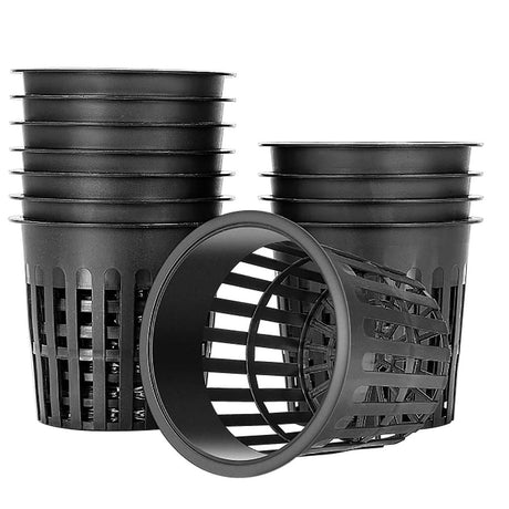 Hydroponic Plant Net Pot Basket 4-Inch Slotted Mesh Wide Lip Filter Cups 15-Pack